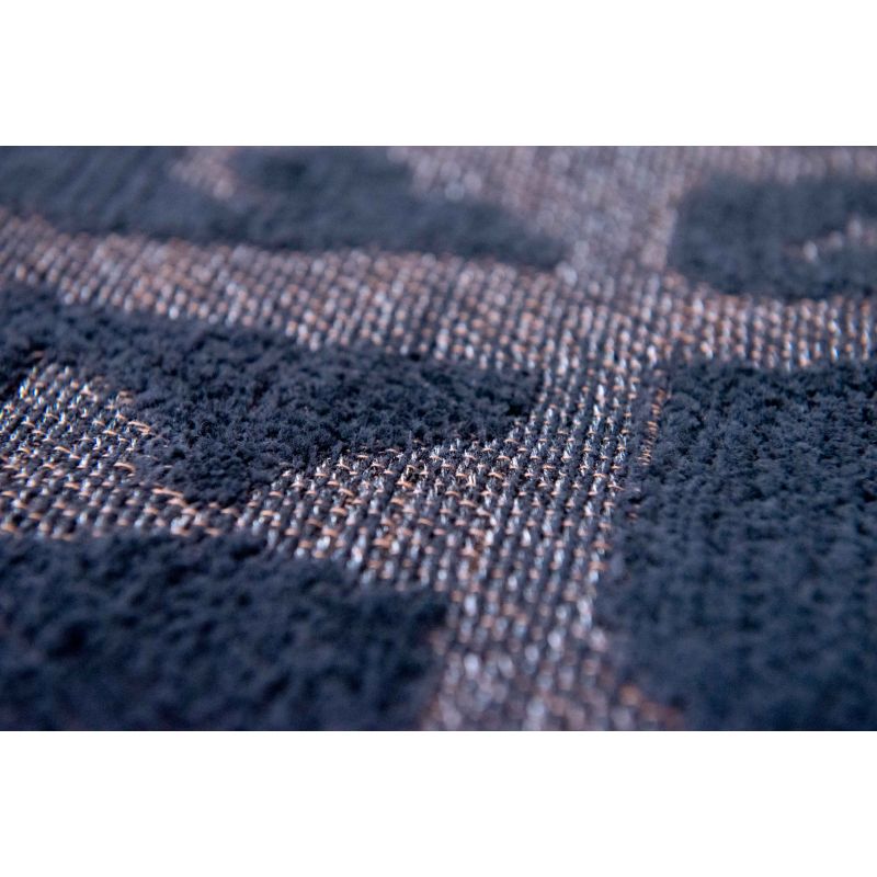 Tapis de salon moderne en polyester Baobab noir et gris anthracite