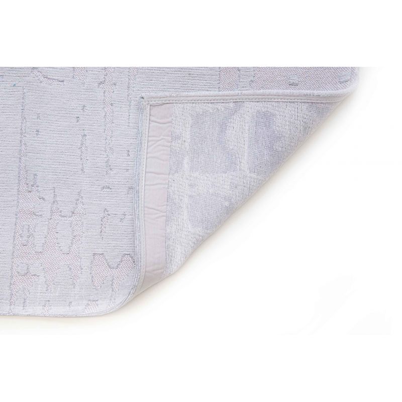 Tapis de salon moderne en polyester Baobab Tsingy blanc