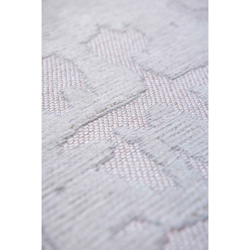 Tapis de salon moderne en polyester Baobab Tsingy blanc