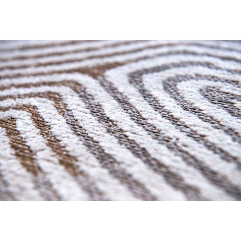 Tapis de bureau abstrait en polyester Coral blanc et beige