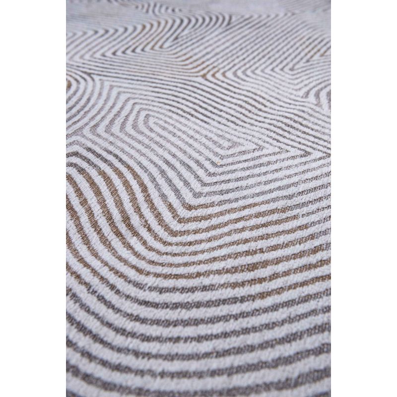Tapis de bureau abstrait en polyester Coral blanc et beige