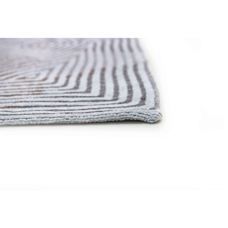 Tapis de bureau abstrait en polyester Coral blanc et beige