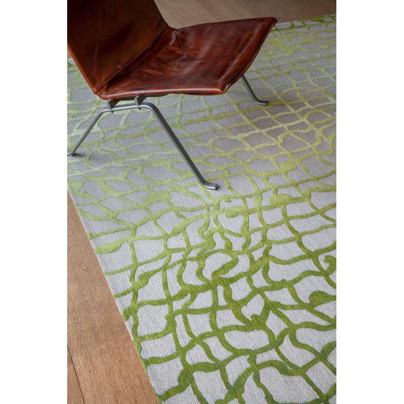Tapis de salon design en polyester Dedalo Republic Green