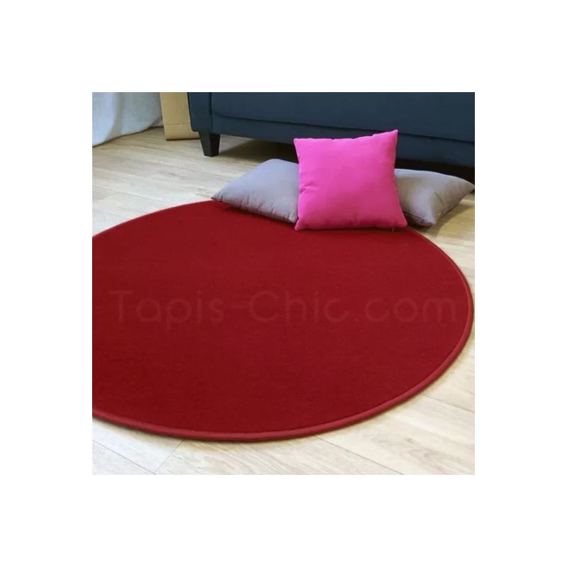 Tapis sur Mesure Rond bordeau gamme Modena chambre