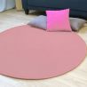 Tapis sur Mesure Rond rose poudré gamme Modena salon