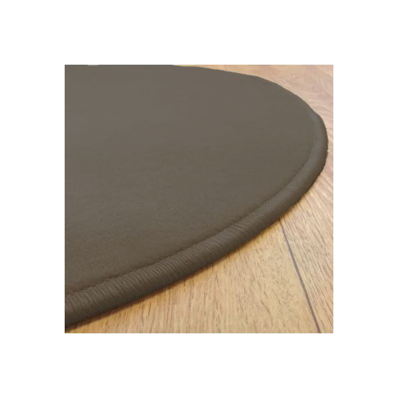 Tapis sur Mesure Rond Marron Café gamme Modena surjet