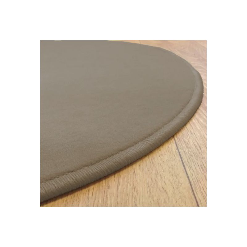 Tapis sur Mesure rond Taupe gamme Modena surjet