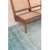 Tapis de salon prestige tissé main en viscose bleu clair Dew