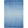 Tapis de salon design en viscose de bambou bleu Dew