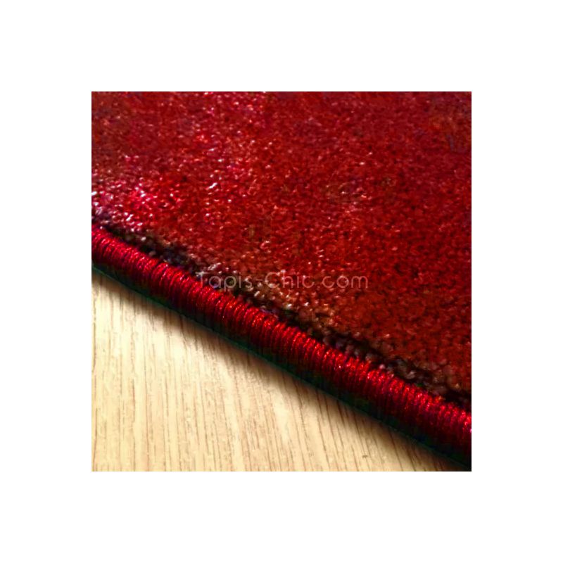 Tapis sur mesure Rond haut de gamme Lyrica Rouge surjet