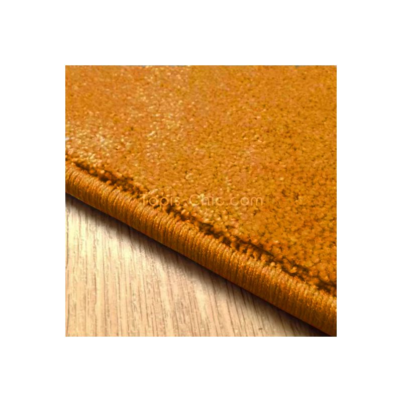 Tapis sur mesure Rond haut de gamme Lyrica Orange surjet