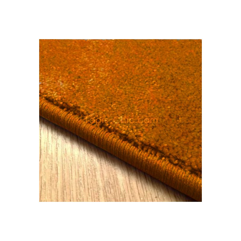 Tapis sur mesure Rond haut de gamme Lyrica Orange Rouille surjet