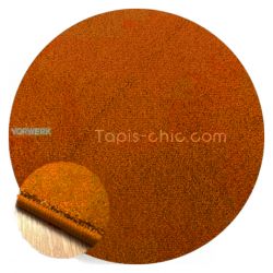 Tapis sur mesure Rond haut de gamme Lyrica Orange Rouille