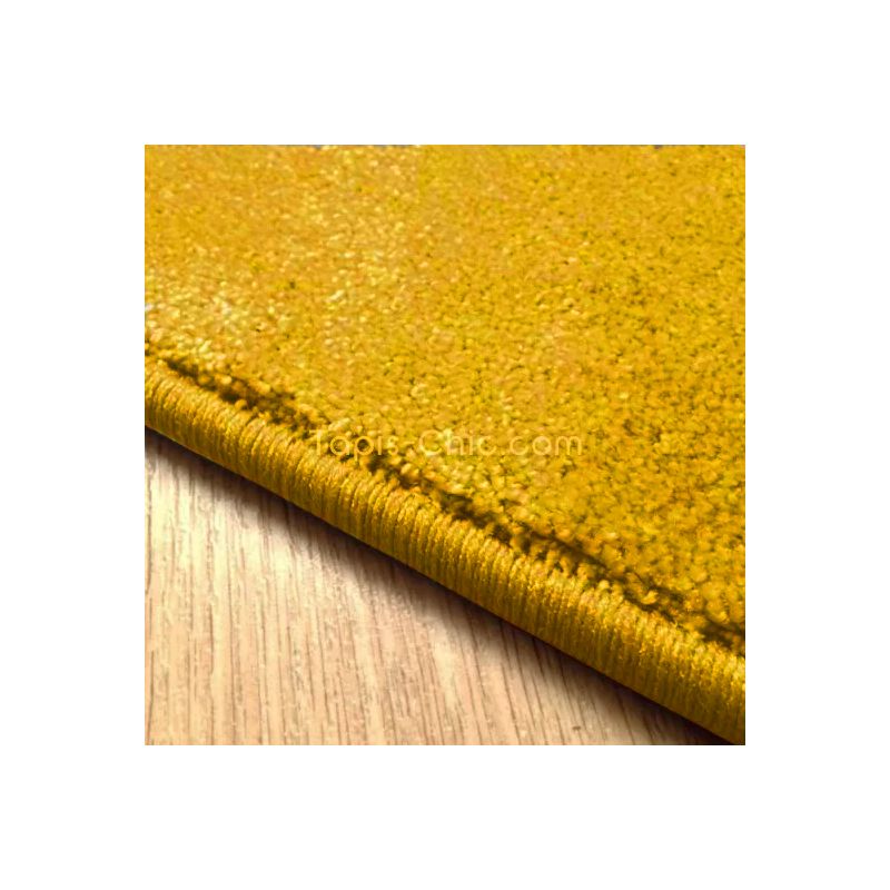 Tapis sur mesure Rond haut de gamme Lyrica Jaune surjet