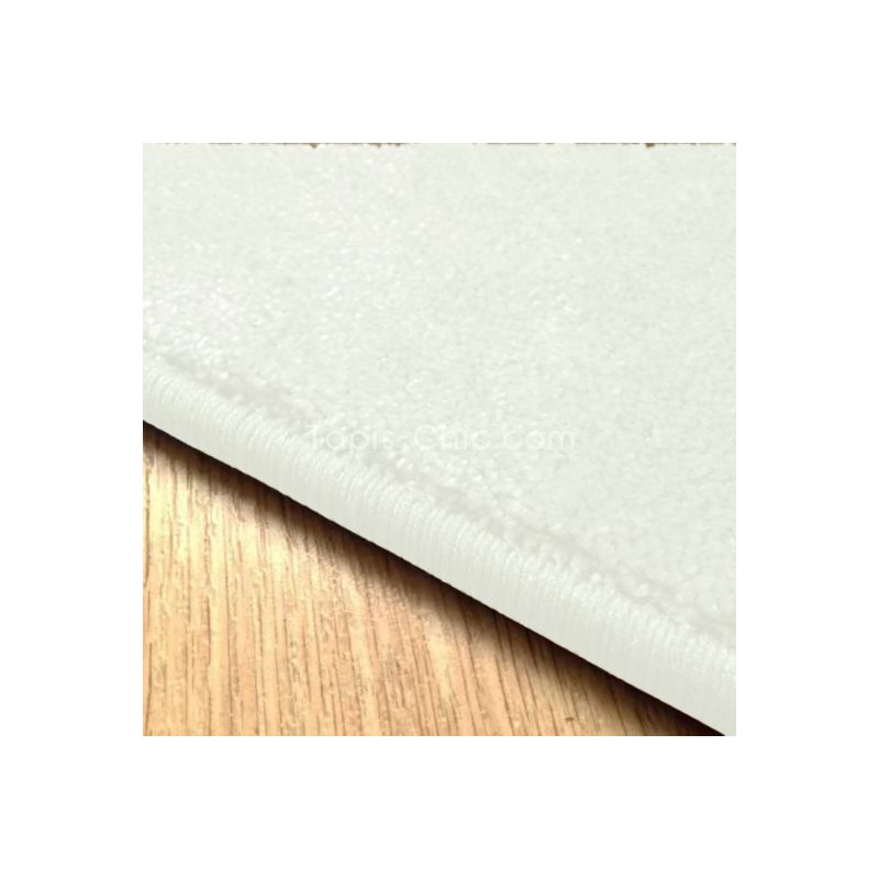 Tapis sur mesure Rond haut de gamme Lyrica Blanc surjet