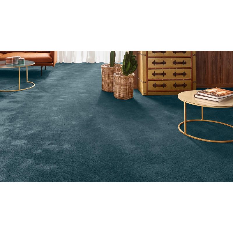 Tapis sur Mesure Rond Bleu Foncé gamme Safira ambiance