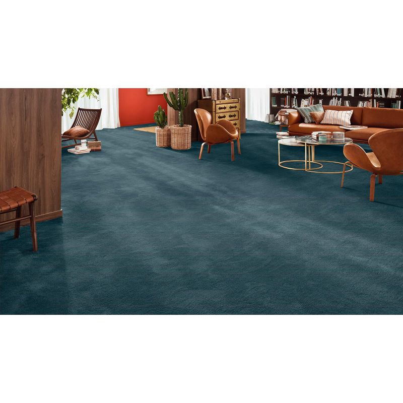 Tapis sur Mesure Rond Bleu Foncé gamme Safira bureau