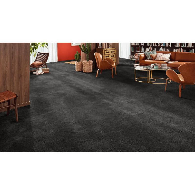 Tapis sur Mesure Rond Noir gamme Safira ambiance