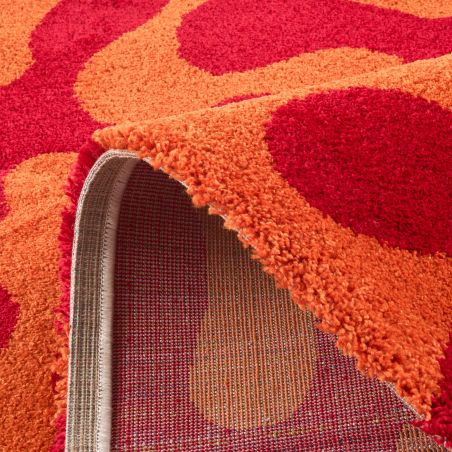 Tapis design seventies rouge Groove epaisseur Tapis design seventies rouge Groove epaisseur