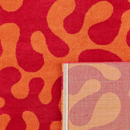 Tapis design seventies rouge Groove dos Tapis design seventies rouge Groove dos