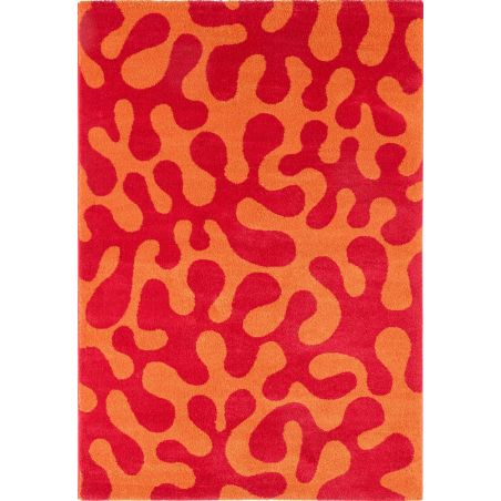 Tapis design seventies rouge Groove Tapis design seventies rouge Groove