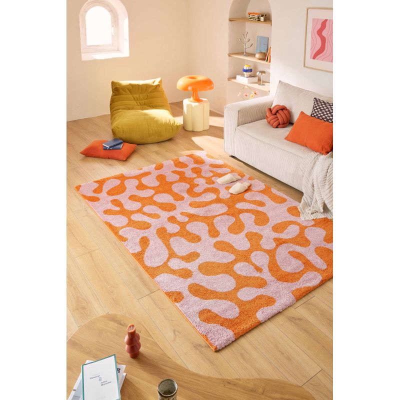Tapis design seventies rose Brighton ambiance