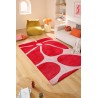 Tapis design fleurs seventies rouge Blackpool ambiance