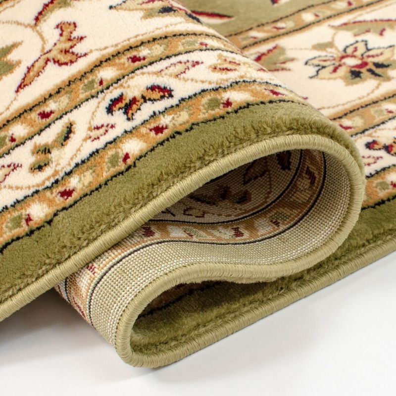 Tapis de salon à motifs persans vert Sherborne dos