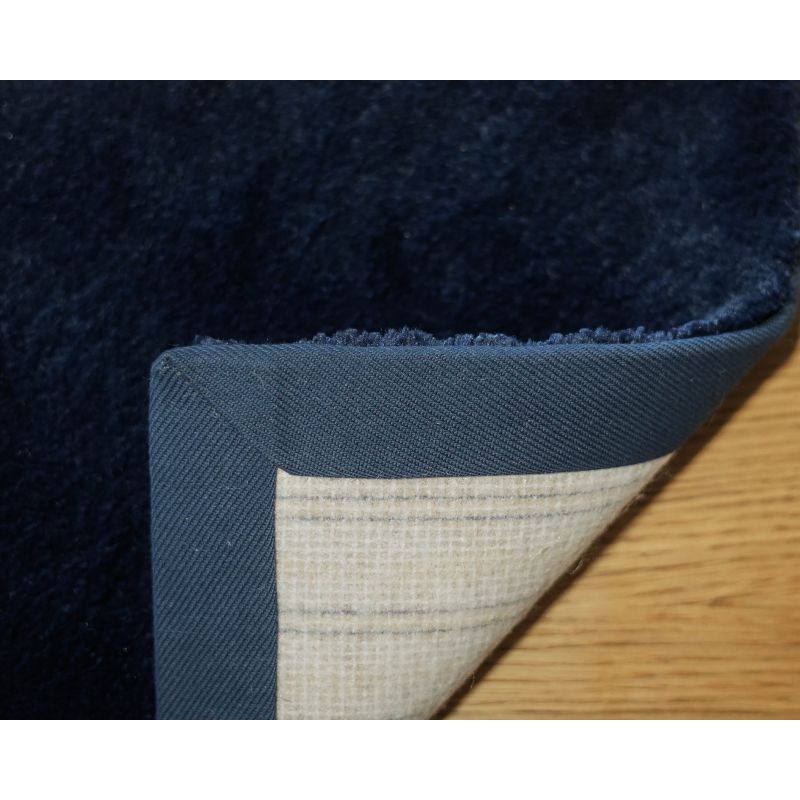 Tapis sur Mesure Rond bleu marine Kiev ganse