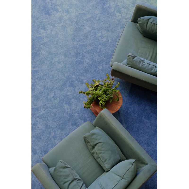 Tapis sur Mesure Rond Bleu Budapeste ambiance