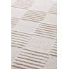 Tapis de salon moderne tissé main en laine et PET Check Ecru Détails