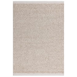 Tapis de salon original en laine et viscose tissé main taupe Orme