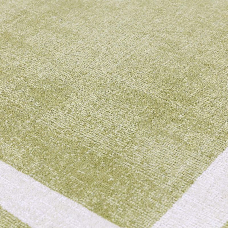 Tapis de salon en laine vert Atlanta matière