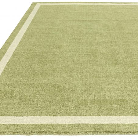 Tapis de salon en laine vert Atlanta détail lignes Tapis de salon en laine vert Atlanta détail lignes