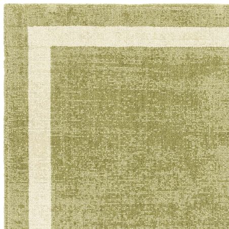 Tapis de salon en laine vert Atlanta bordure Tapis de salon en laine vert Atlanta bordure
