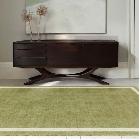 Tapis de salon en laine vert Atlanta Ambiance Tapis de salon en laine vert Atlanta Ambiance