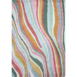 Tapis de salon polyester design bleu canard Infinite