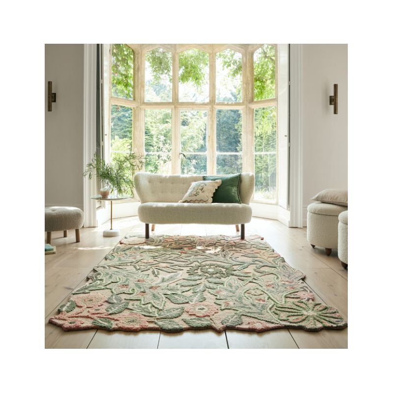 copy ofTapis de salon laine bleu multicolor Abstract Flow
