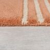 Tapis en laine forme originale terracotta Lozenge détail bordure