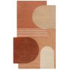 Tapis en laine forme originale terracotta Lozenge