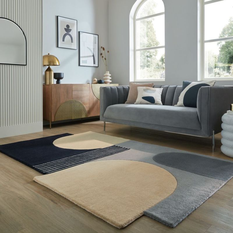 Tapis en laine forme originale monochrome Lozenge ambiance