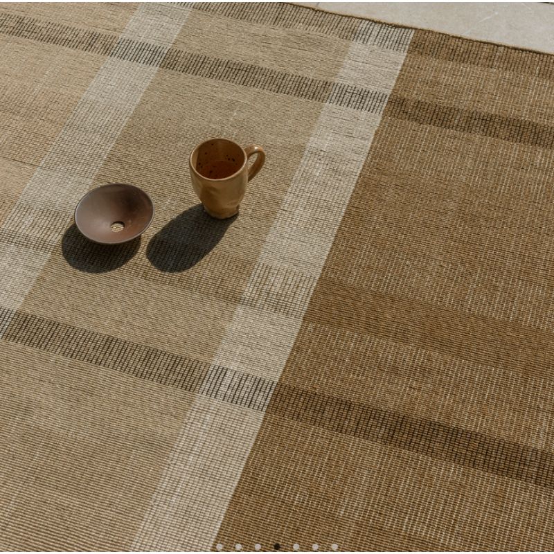 Tapis indoor/outdoor 100% PET Zona Cashew Block Stripe