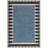 Tapis de salon laine bleu et jaune Kai Wool Border