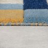 Tapis de salon laine bleu et jaune Kai Wool Border