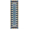 Tapis de salon laine bleu et jaune Kai Wool Border runner