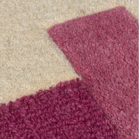 Tapis de salon laine rose et jaune Kai Wool Border Tapis de salon laine rose et jaune Kai Wool Border