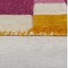 Tapis de salon laine rose et jaune Kai Wool Border