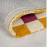 Tapis de salon laine rose et jaune Kai Wool Border