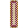 Tapis de salon laine rose et jaune Kai Wool Border runner