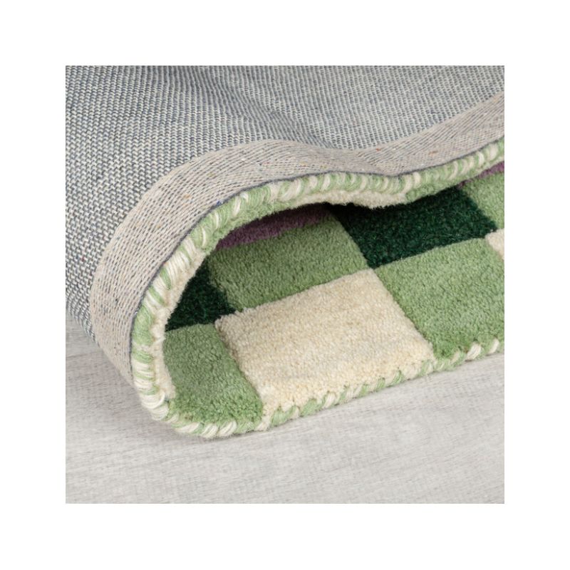 copy ofTapis de salon laine bleu multicolor Abstract Flow